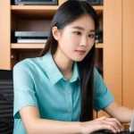 바이오스 펌웨어 업데이트 과정 - **Prompt:** "A detailed, realistic photograph of a young Vietnamese adult, dressed in neat casual at...