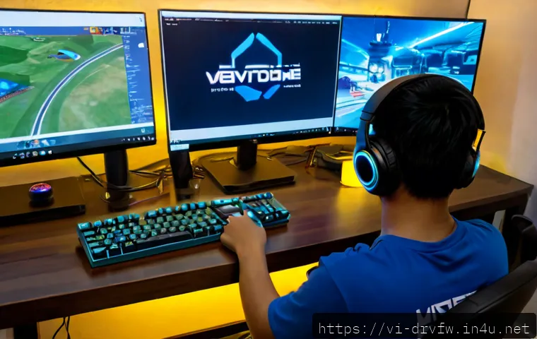 Home 15 드라이버 업데이트로 FPS 향상 팁 - Photorealistic gaming desk in a modern Vietnamese apartment at evening, young adult Southeast Asian ...
